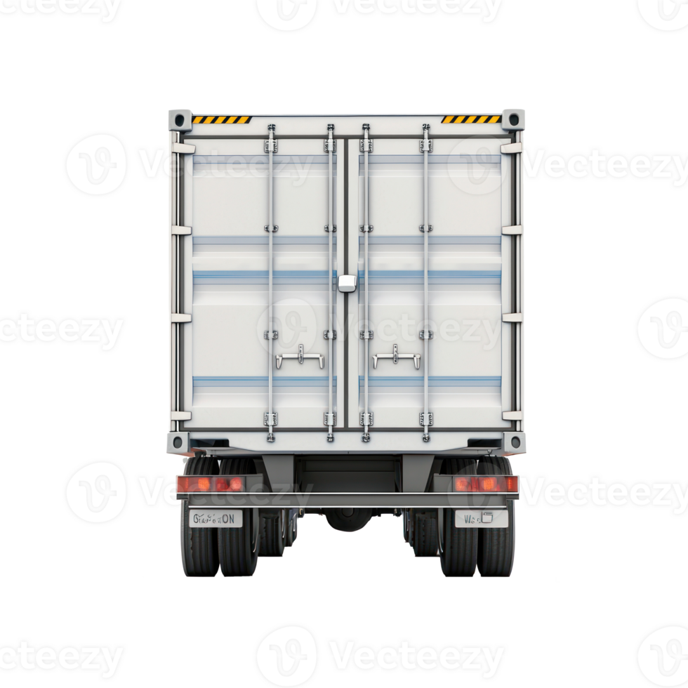 3D Container Truck rear view isolate on transparency background png