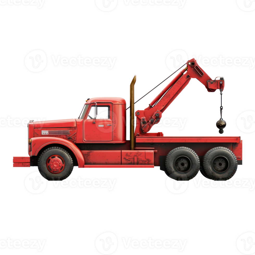 3d Tow Truck side view isolate on transparency background png