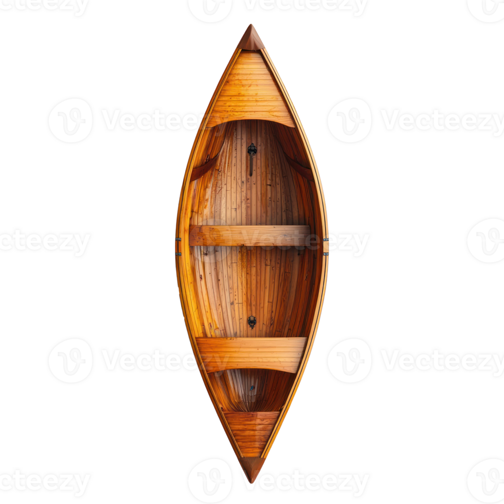 Canoe boat top view isolate on transparency background png