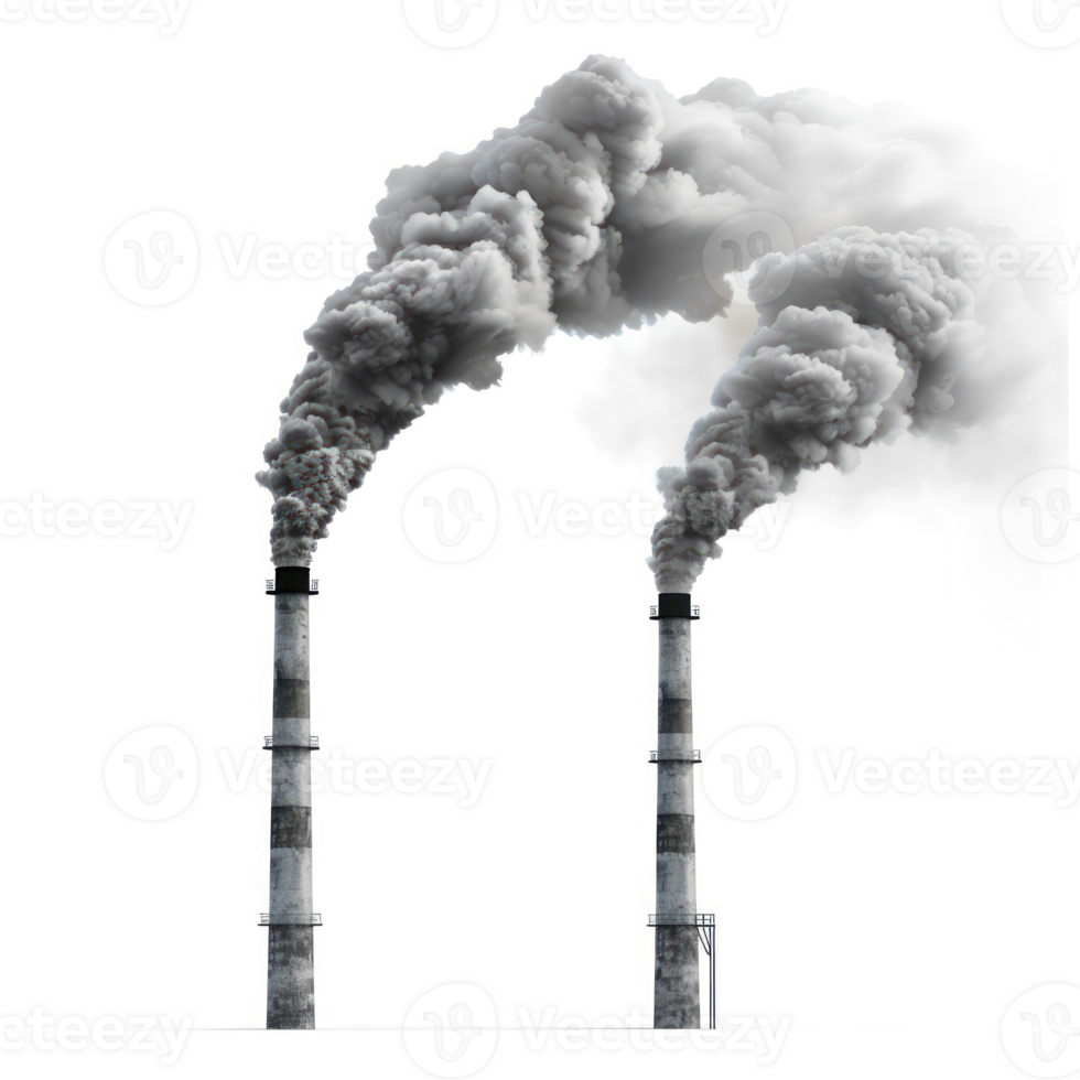 Chimneys and Smoke side view isolate on transparency background png