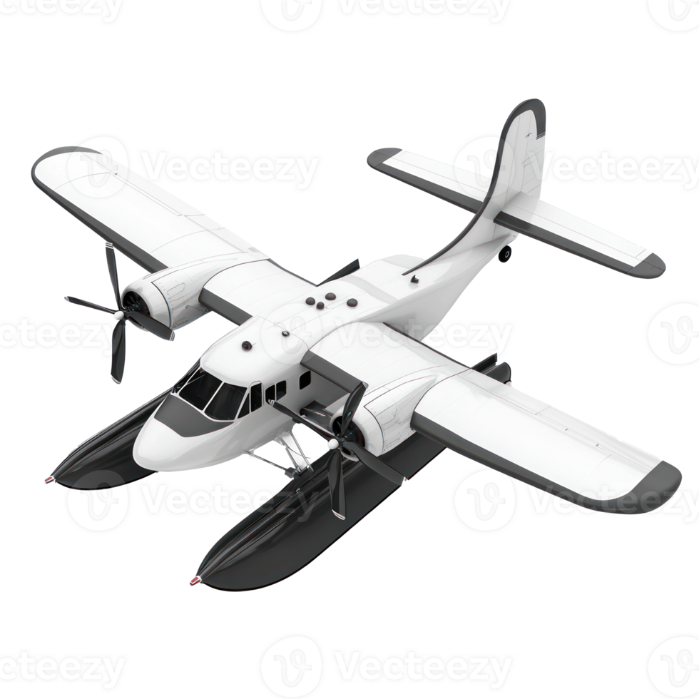 A small airplane with two propellers on the ground png