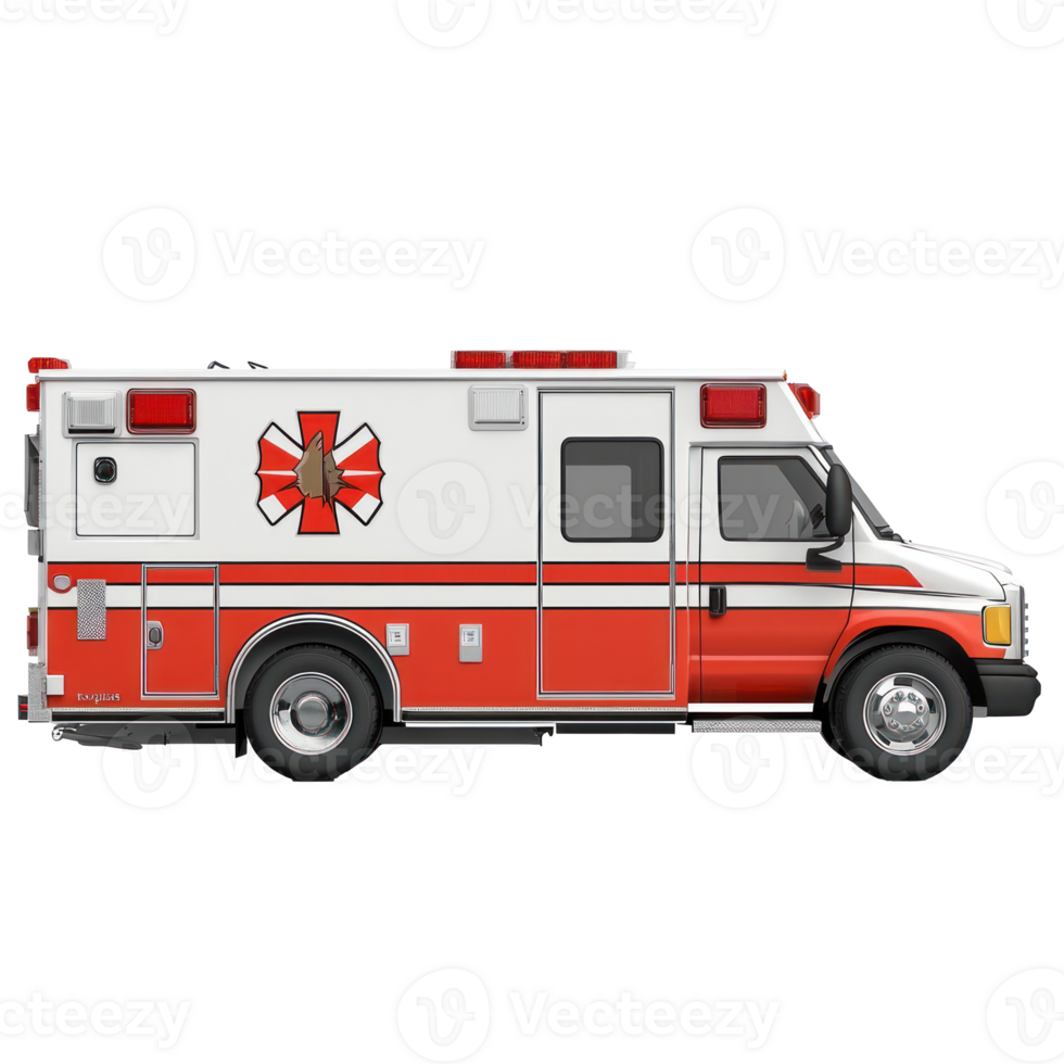 An ambulance is shown on a black background png