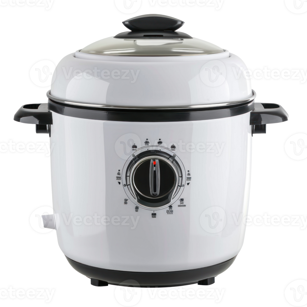A white and black electric pressure cooker png