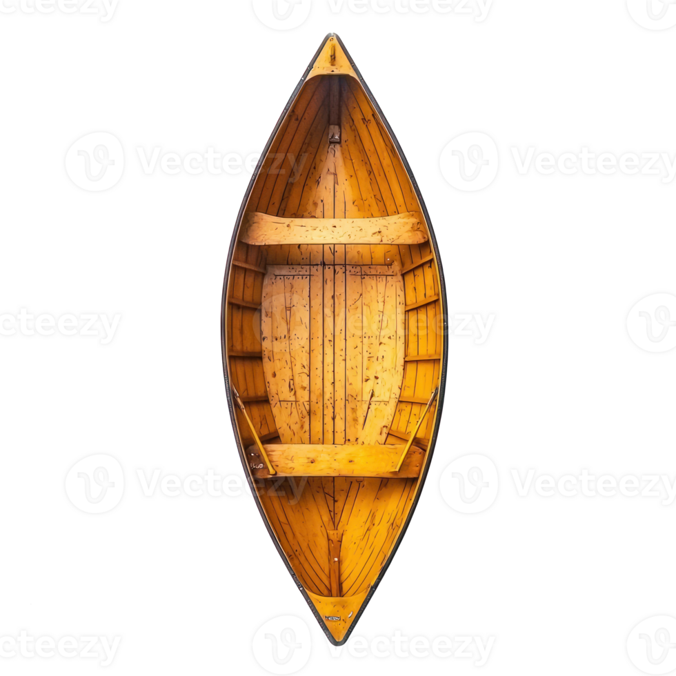 Canoe boat top view isolate on transparency background png