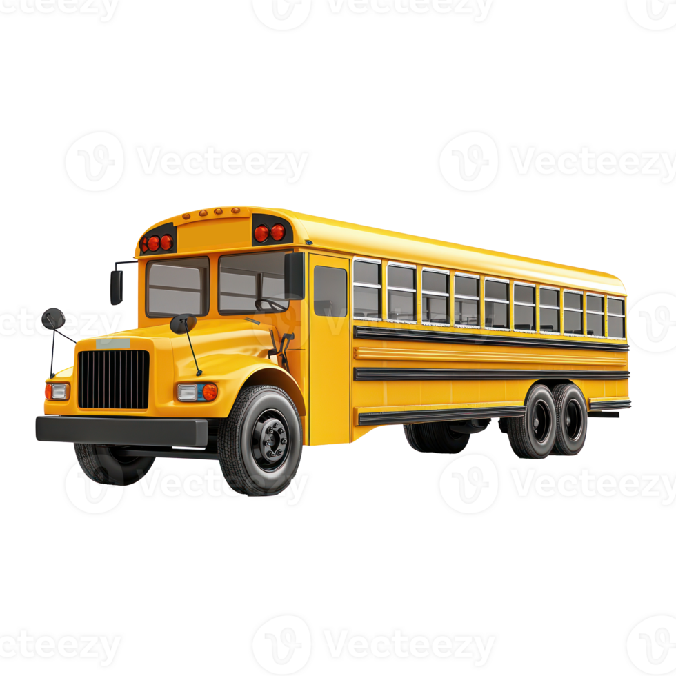 3d School Bus side view isolate on transparency background png