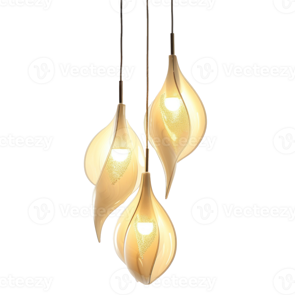 Multi-Light Pendant front view full length isolate on transparency background png