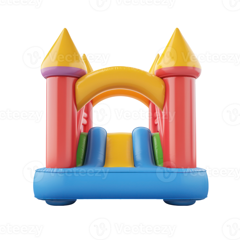 3D Bounce Houses front view isolate on transparency background png