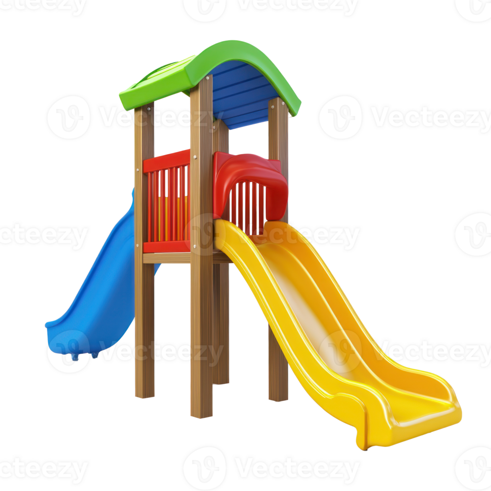 3d Slides playground front view isolate on transparency background png