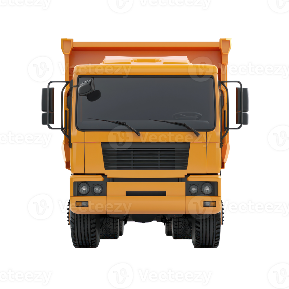 3d Garbage Truck front view isolate on transparency background png