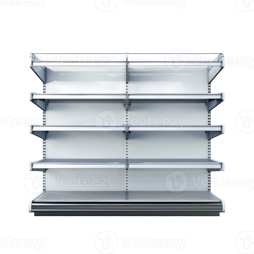 Empty Supermarket shelve side view isolate on transparency background png