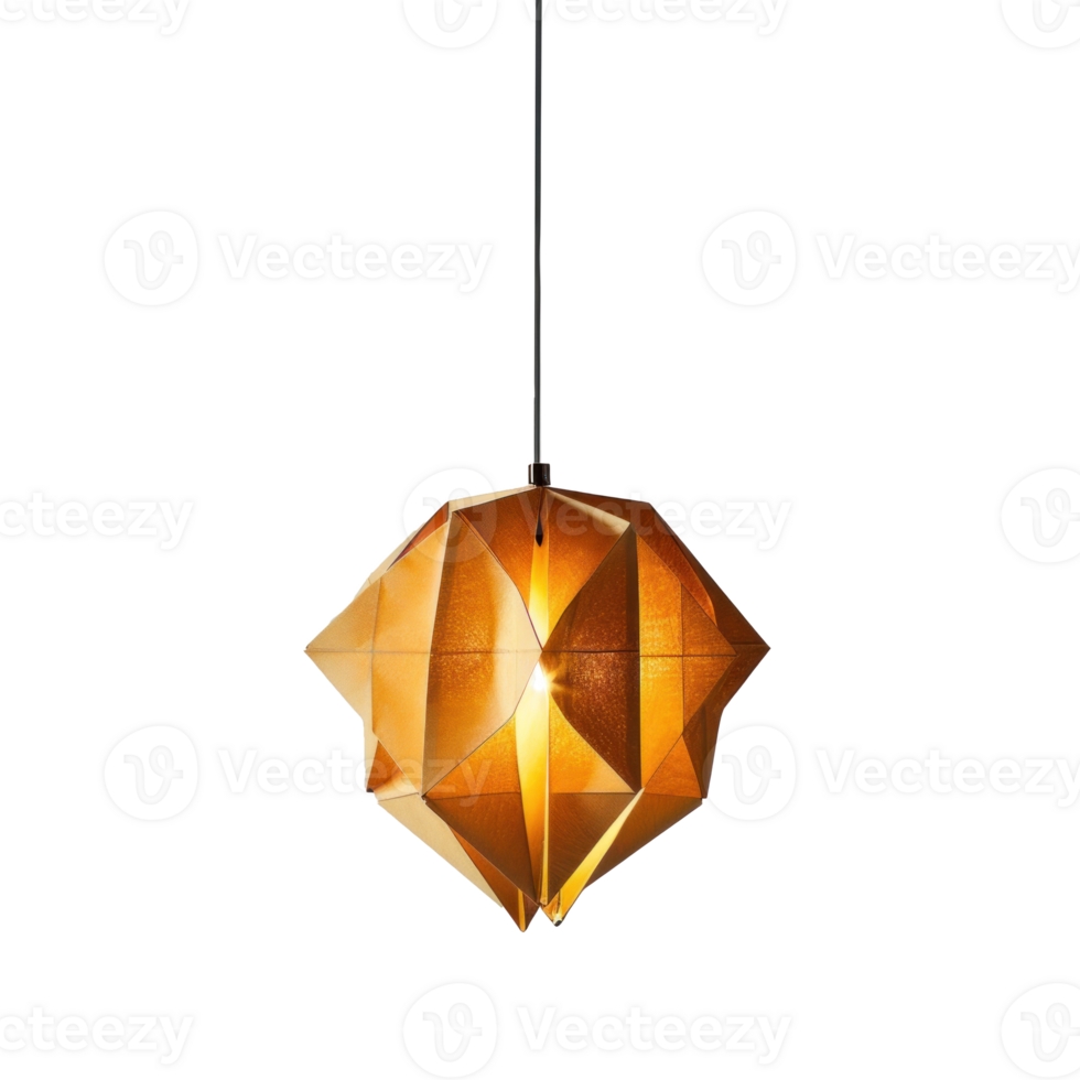 Origami-Inspired Light Fixture front view full length isolate on transparency background png