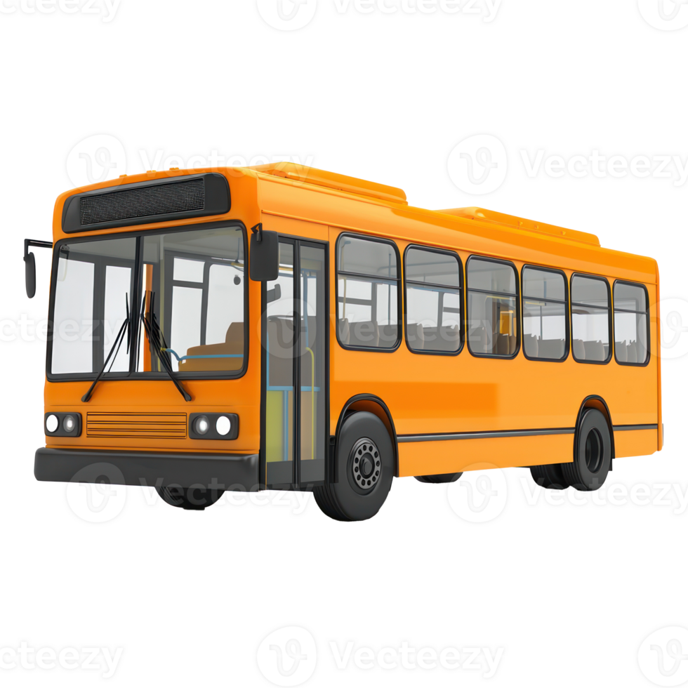 3d Transit Bus isolate on transparency background png
