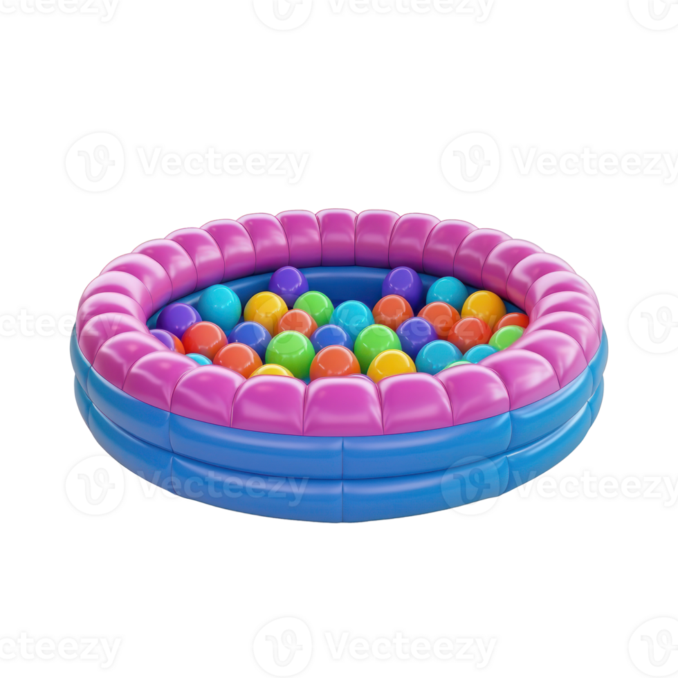 3D Inflatable Ball Pits front view isolate on transparency background png
