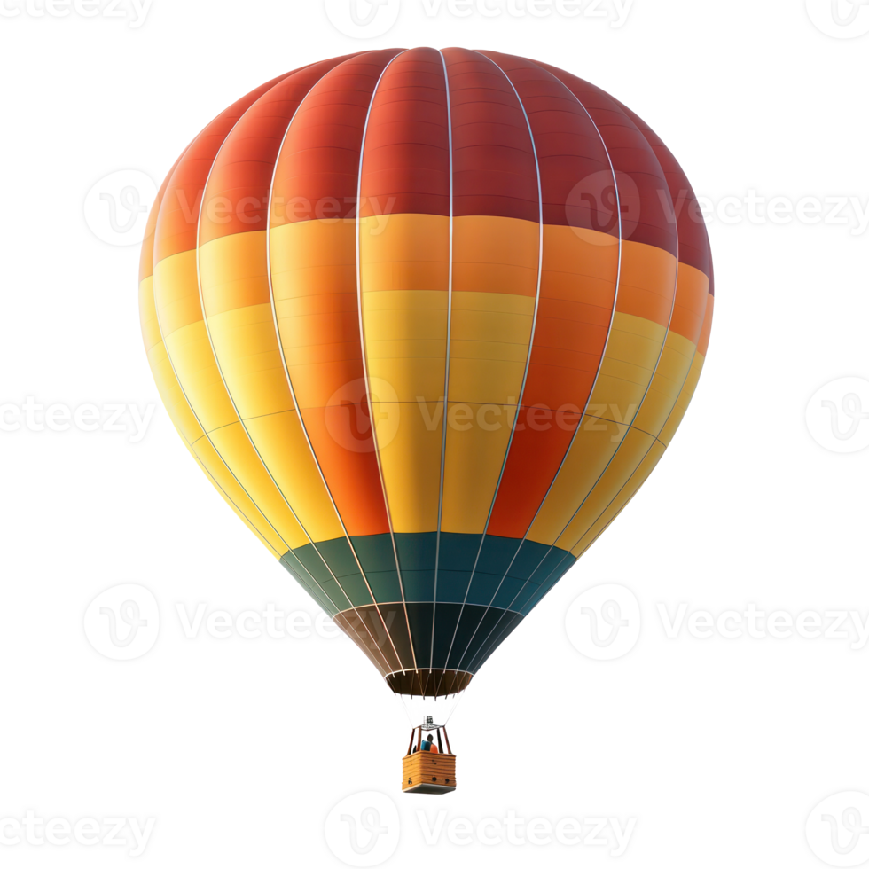 3D Hot Air Balloon front view isolate on transparency background png