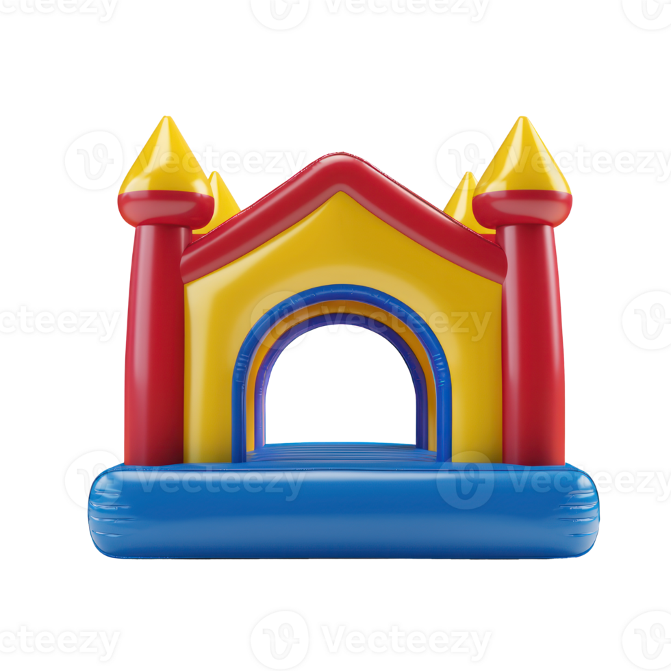 3D Bounce Houses front view isolate on transparency background png
