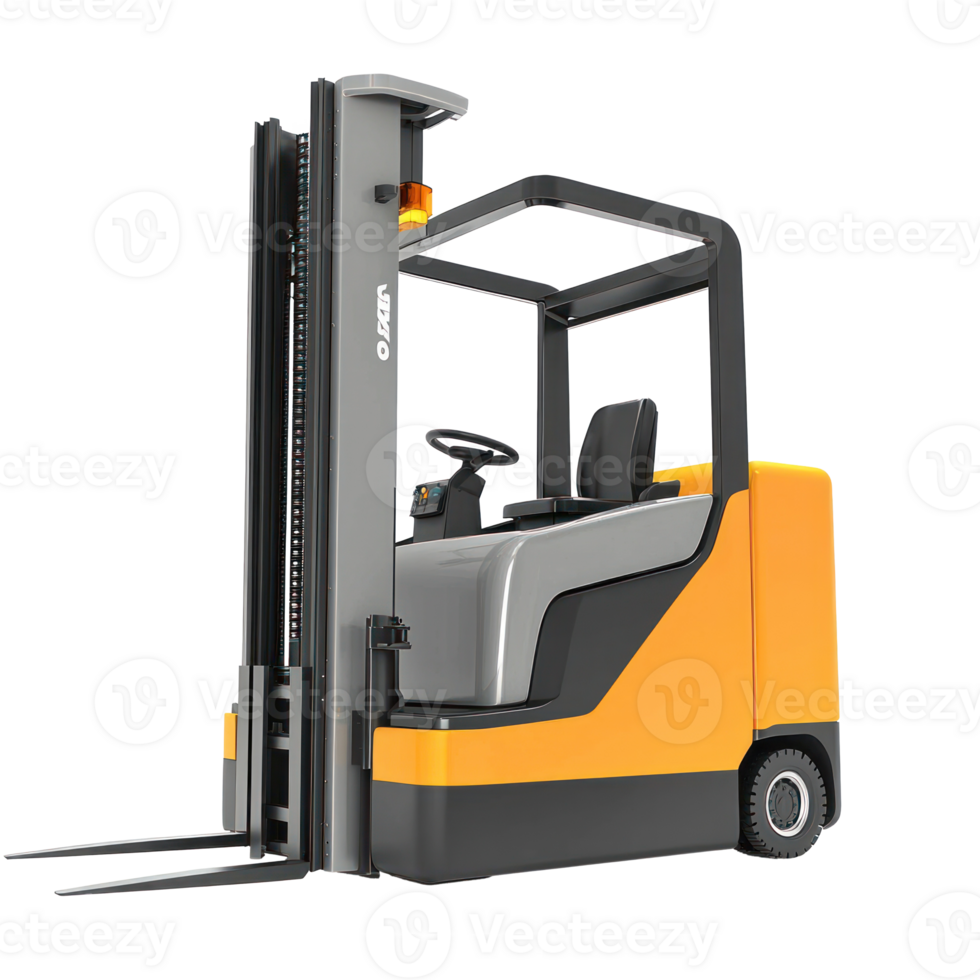 3D Reach Trucks logistic side view isolate on transparency background png