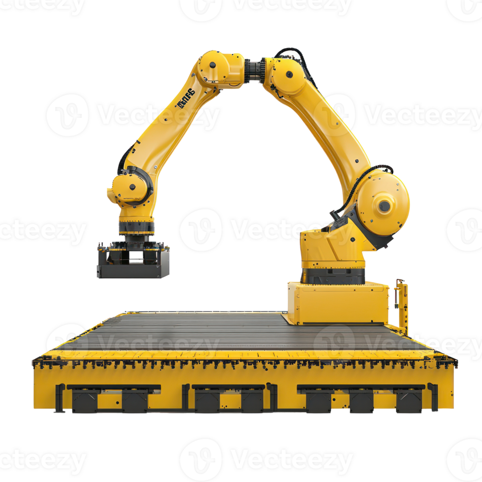3D Robotic Palletizers logistic front view isolate on transparency background png