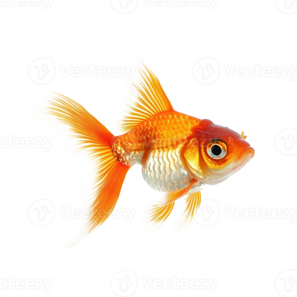 Goldfish side view isolate on transparency background png