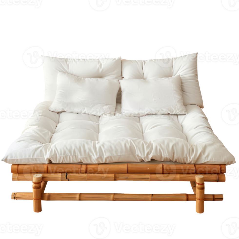 Futon Bed front view full length isolate on transparency background png