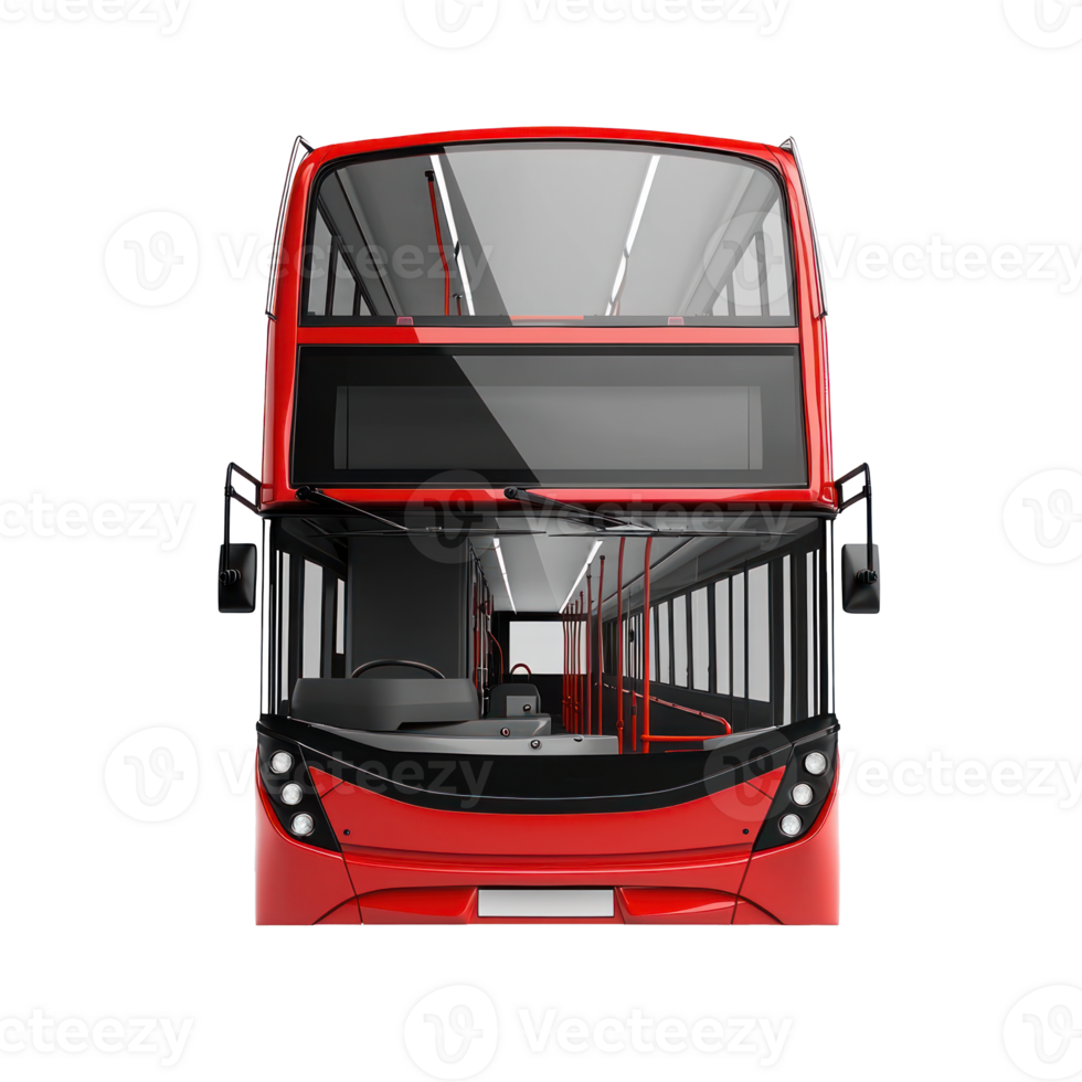3d Double-Decker Bus front view isolate on transparency background png