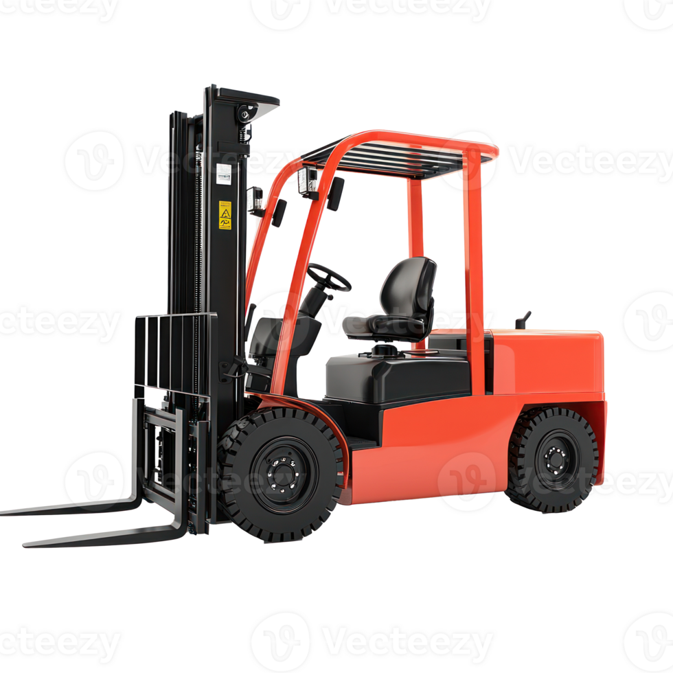 3D Counterbalance Forklifts side view isolate on transparency background png