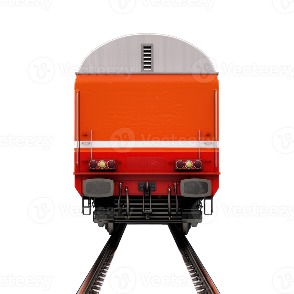 3D Freight Train rear view isolate on transparency background png