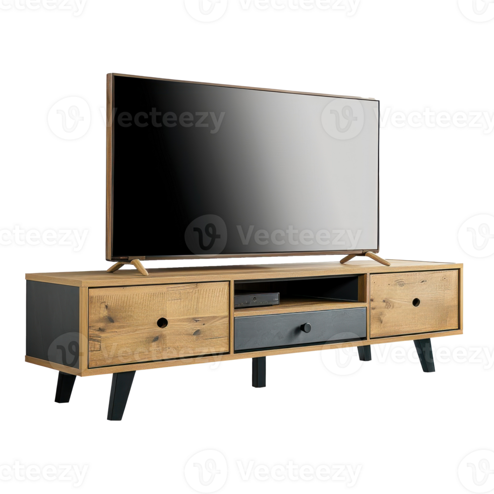TV Stand side view full length isolate on transparency background png