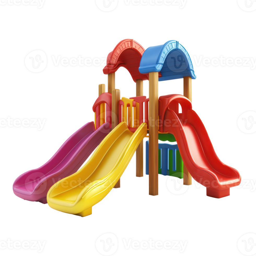 3d Slides playground front view isolate on transparency background png