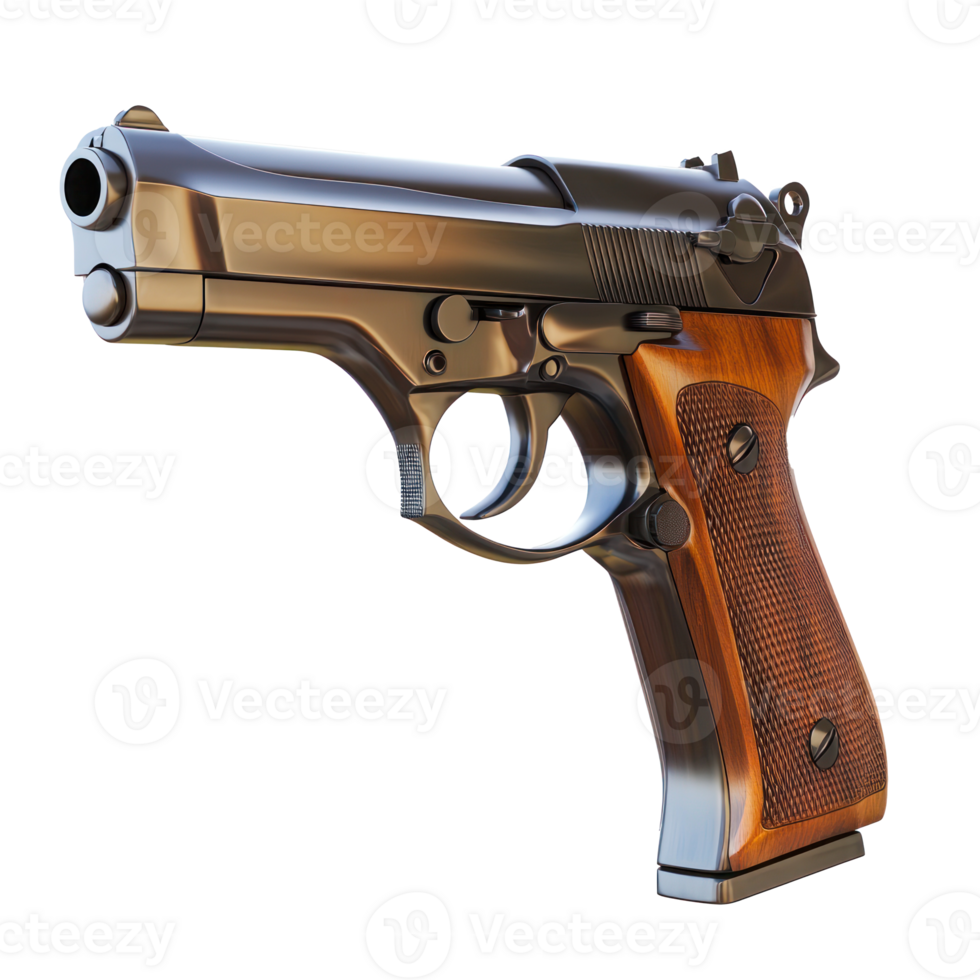 3D Handgun isolate on transparency background png