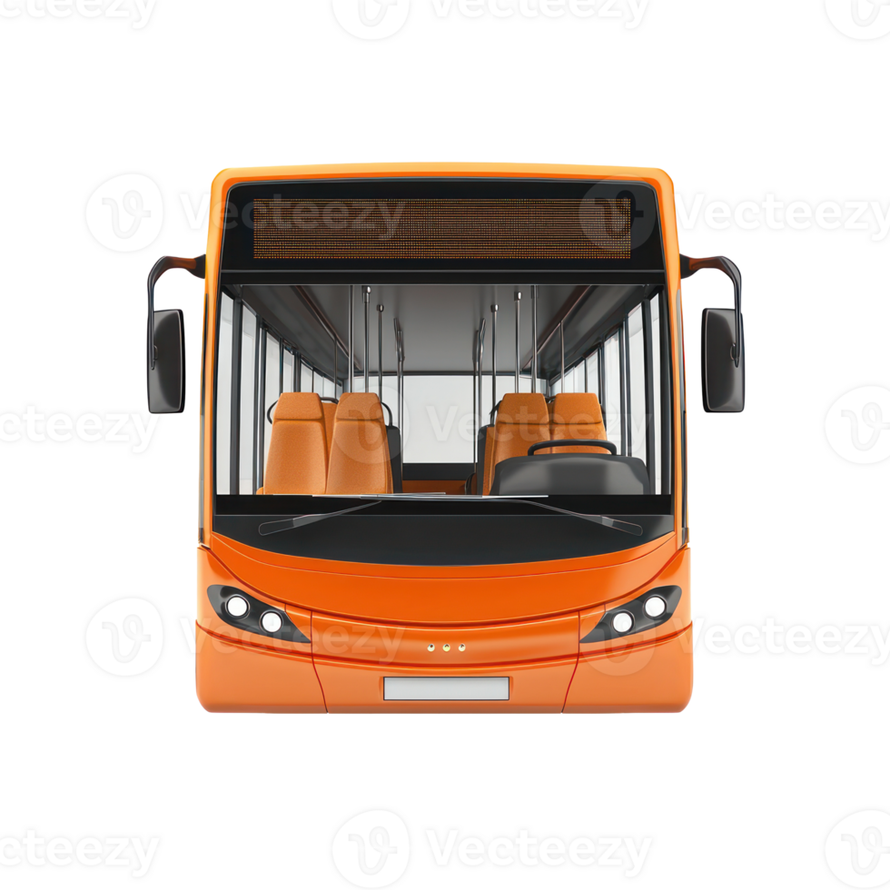 3d Transit Bus front view isolate on transparency background png
