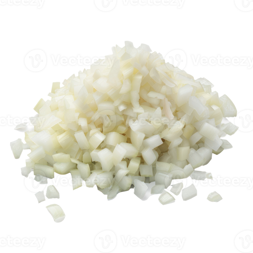 Pile of Chopped onion isolate on transparency background png