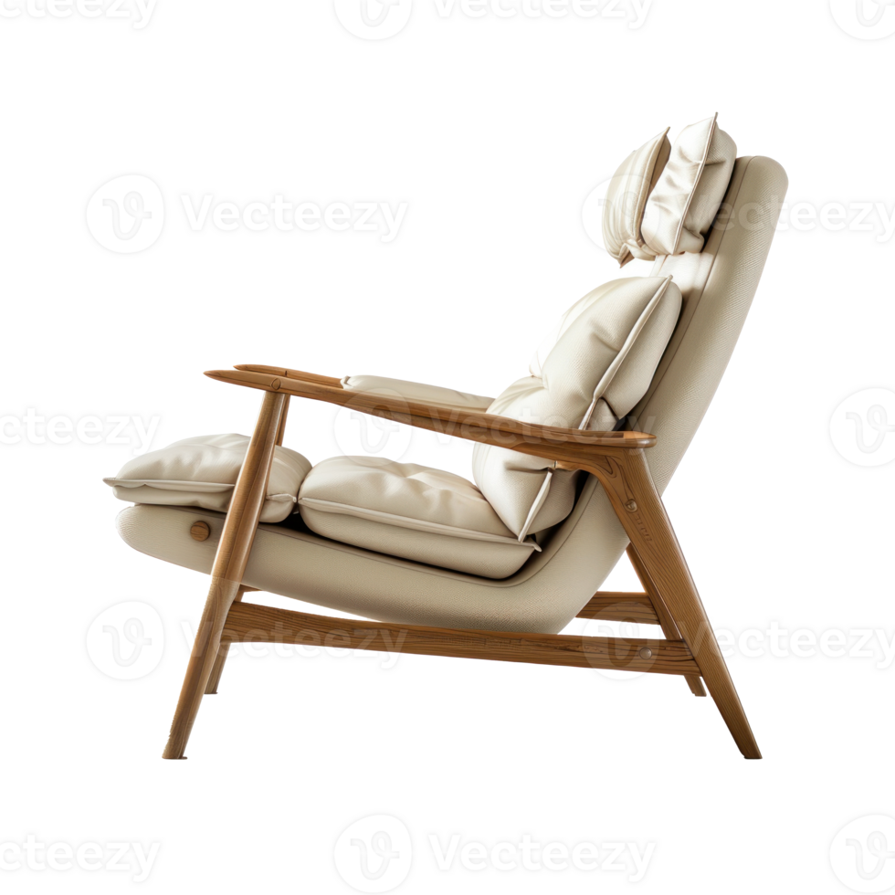 Recliner side view full length isolate on transparency background png