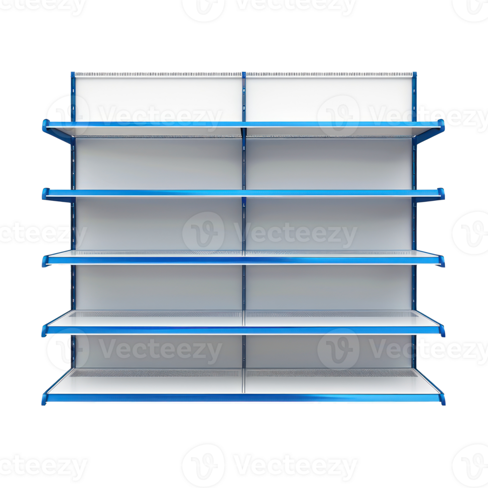 Empty Supermarket shelve isolate on transparency background png