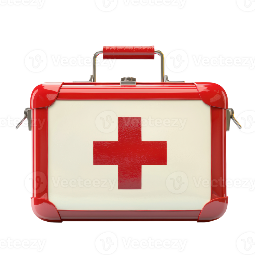 First aid kit front view isolate on transparency background png