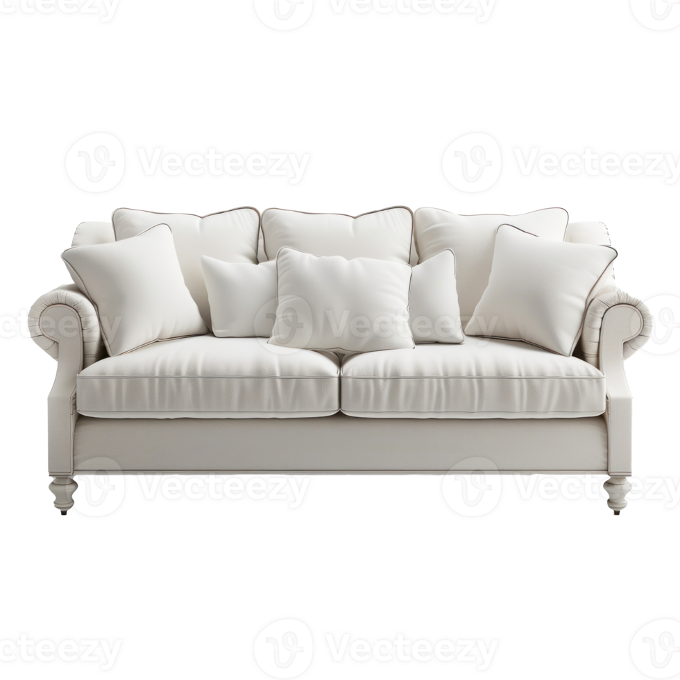 English Roll Arm Sofa side view full length isolate on transparency background png
