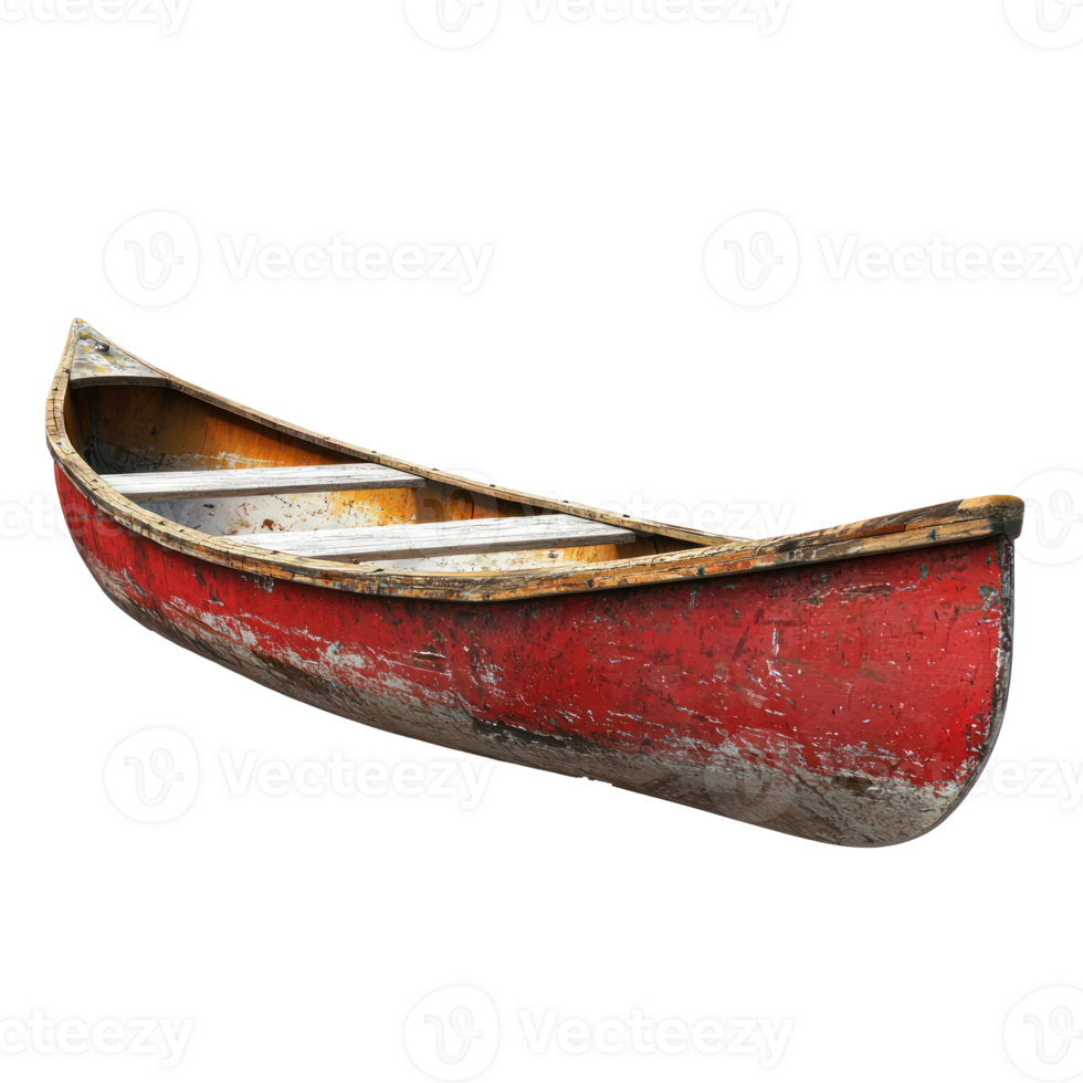 Canoe boat side view isolate on transparency background png