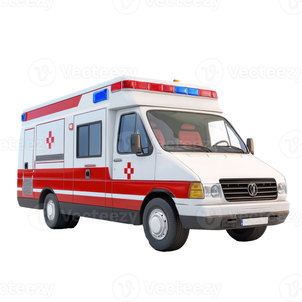 3d Emergency Ambulance isolate on transparency background png