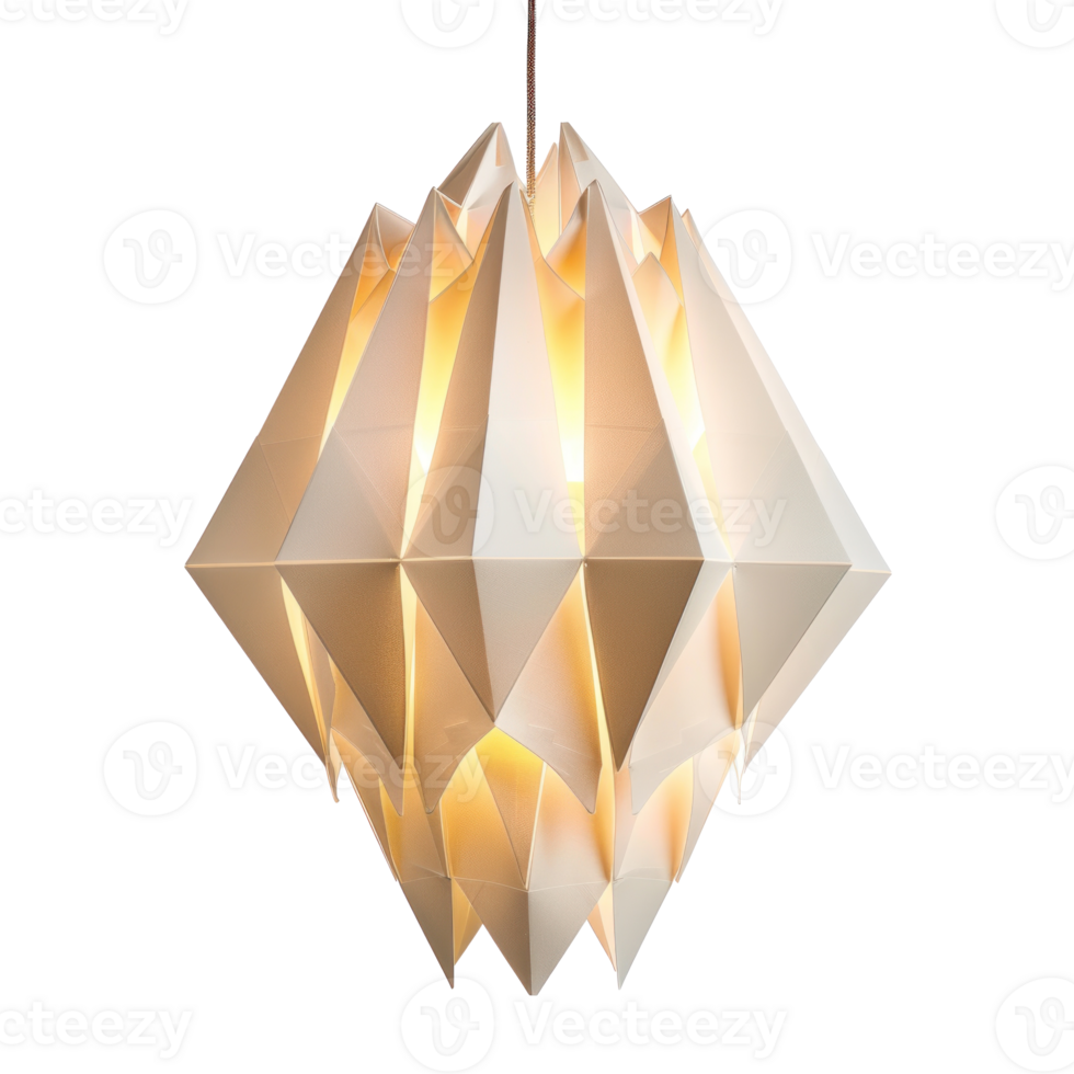 Collection of Origami-Inspired Light Fixture front view full length isolate on transparency background png