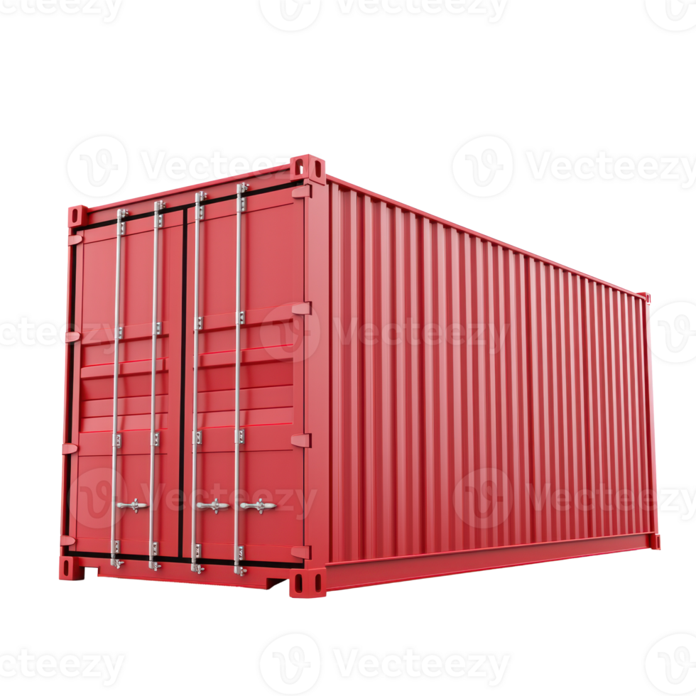 3D Cargo Container side view isolate on transparency background png