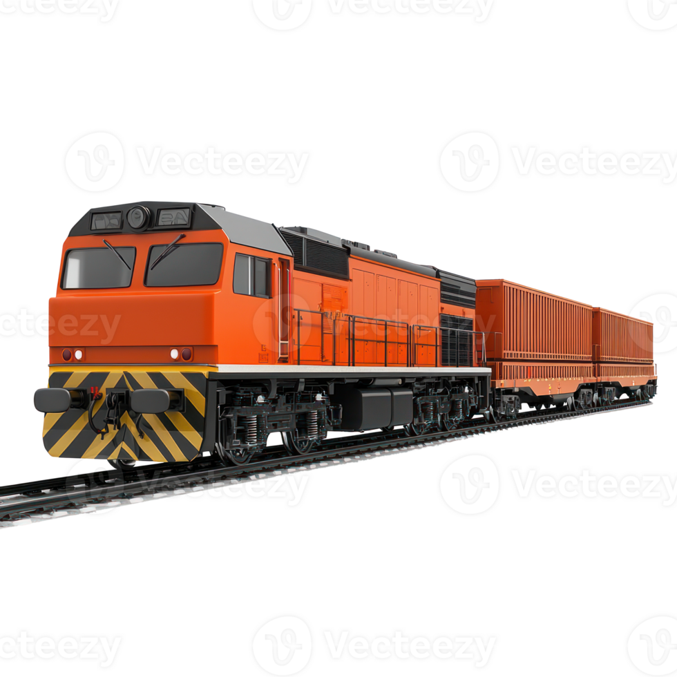 3D Logistic Train side view isolate on transparency background png