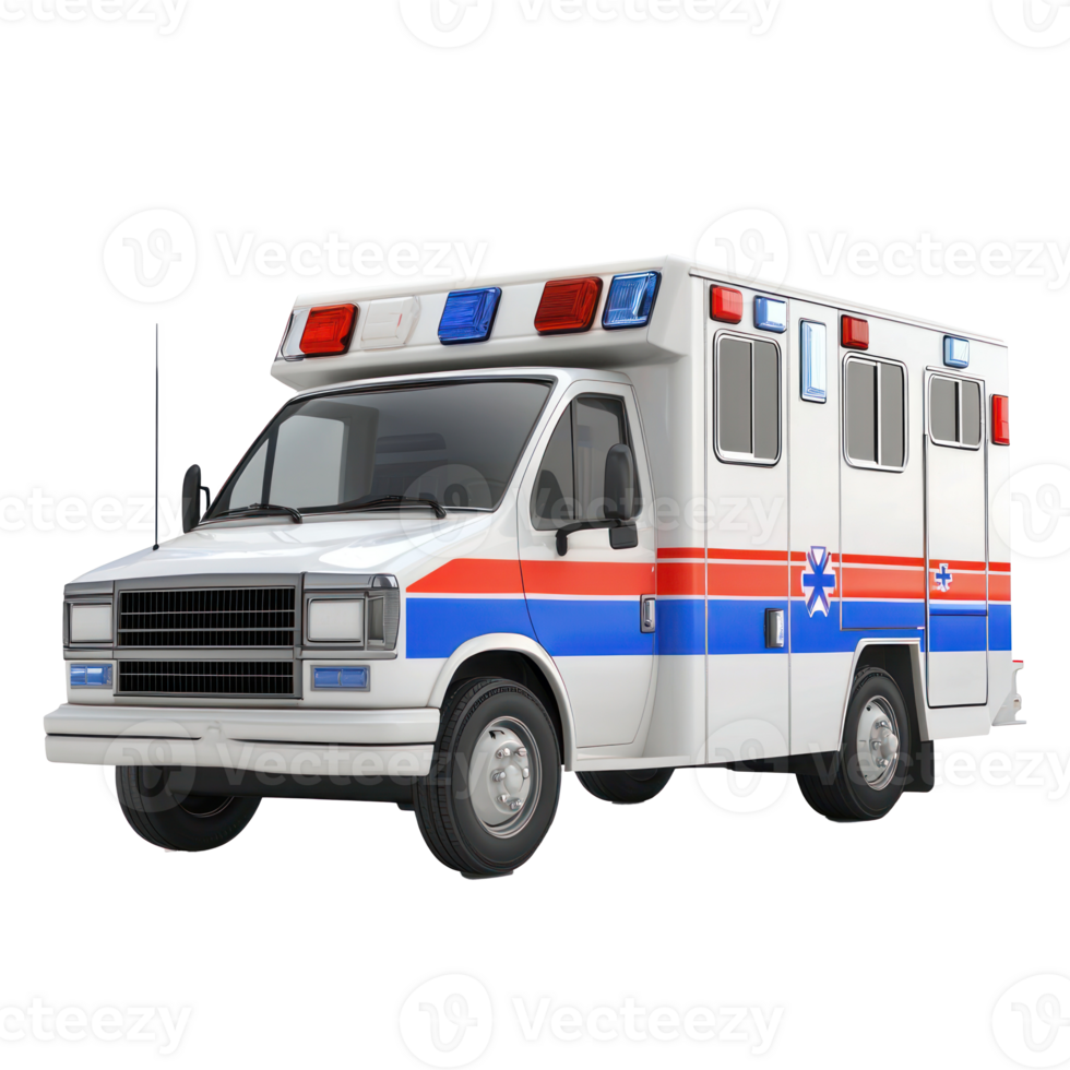 3d Emergency Ambulance isolate on transparency background png