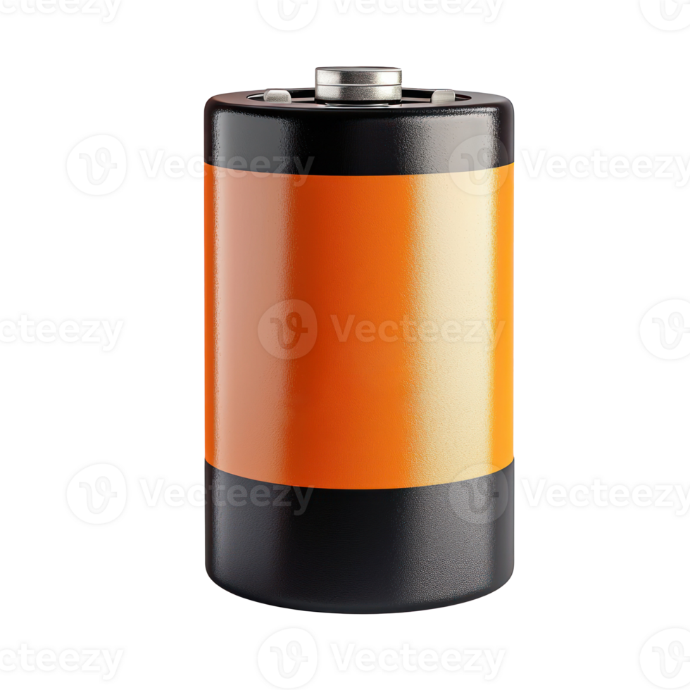 3D battery type PP3 side view isolate on transparency background png