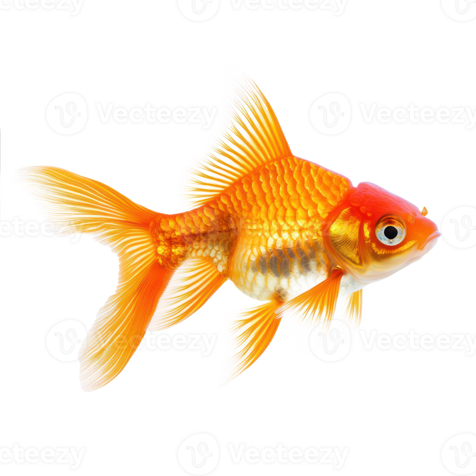 Goldfish side view isolate on transparency background png