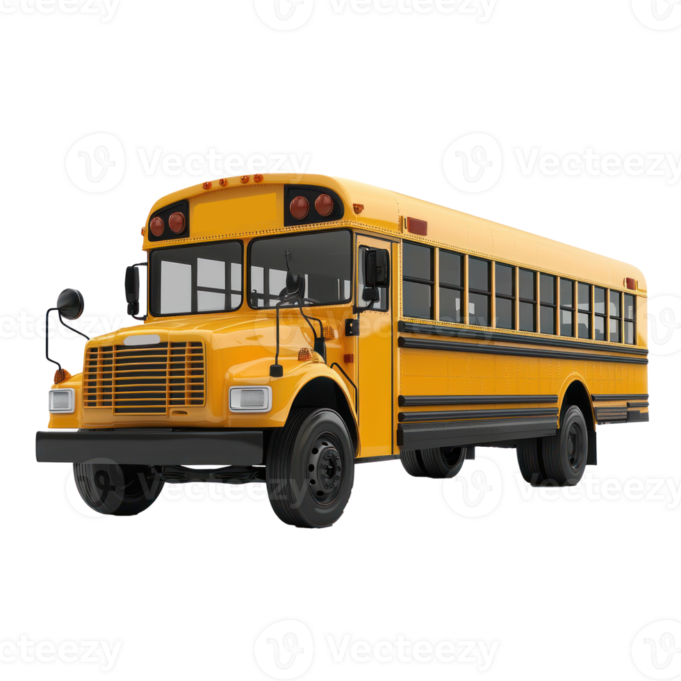 3d School Bus side view isolate on transparency background png