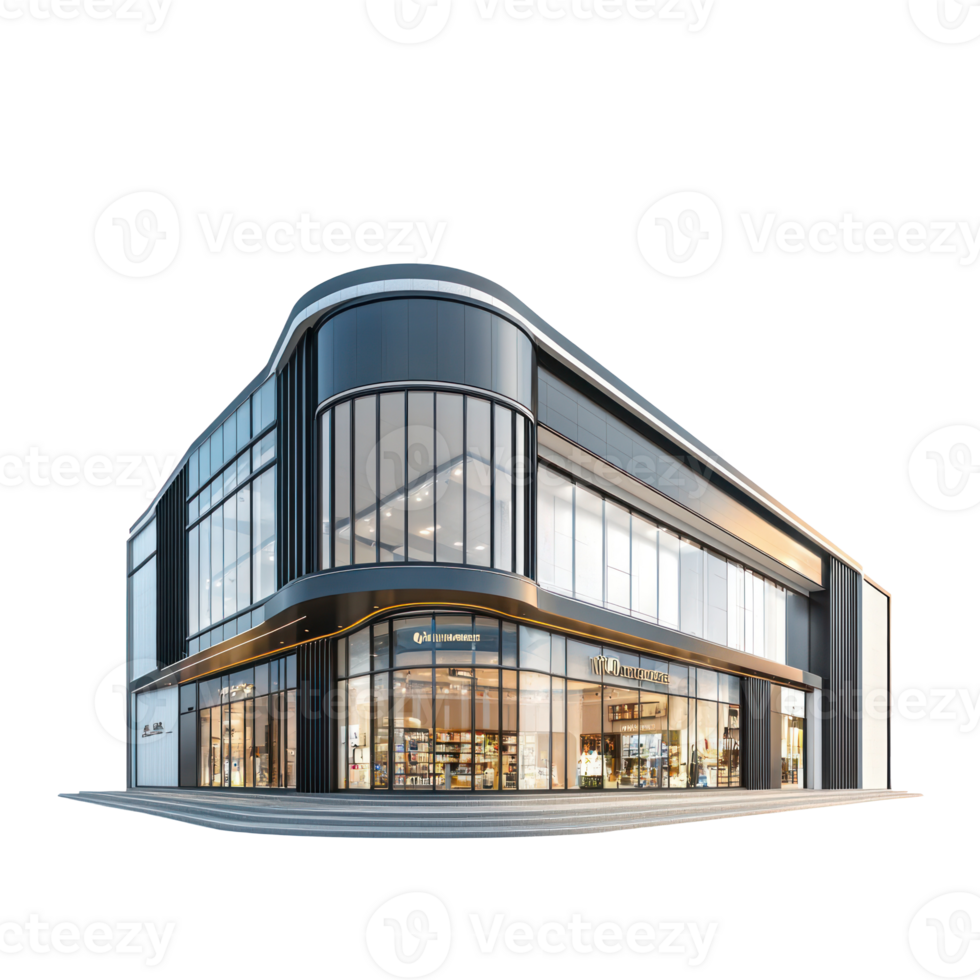 3D Shopping Mall front view isolate on transparency background png