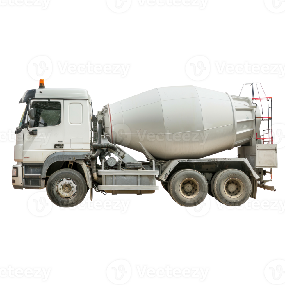 Cement Mixer Truck side view full length isolate on transparency background png
