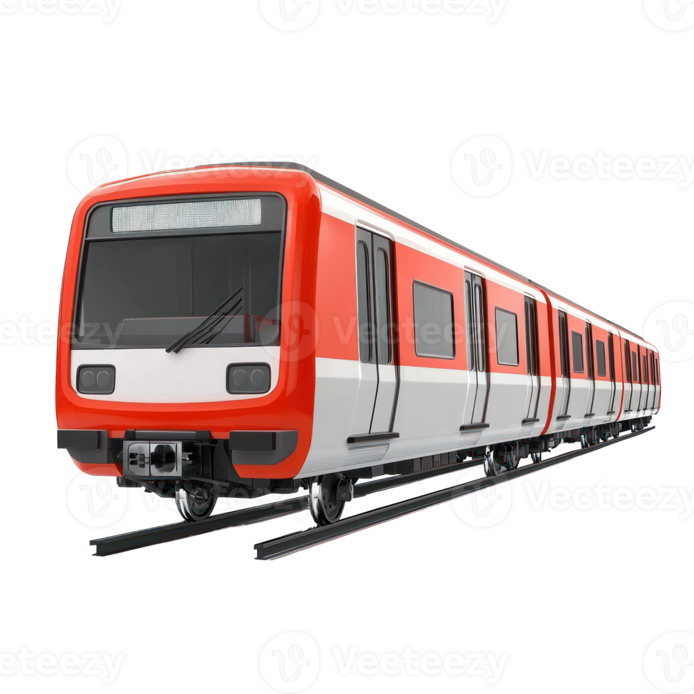 3D Subway Trains side view isolate on transparency background png