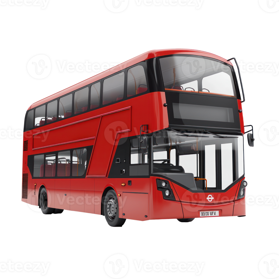 3d Double-Decker Bus isolate on transparency background png
