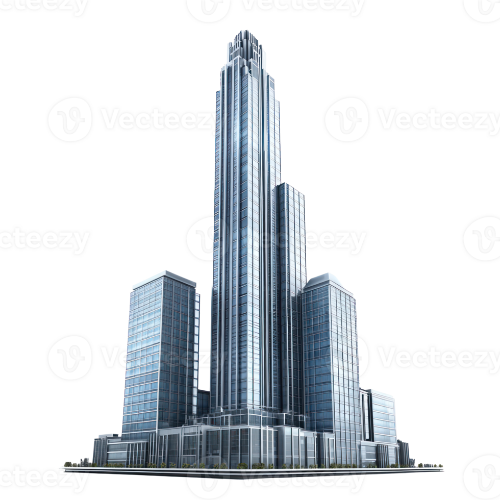 3D Skyscraper building isolate on transparency background png