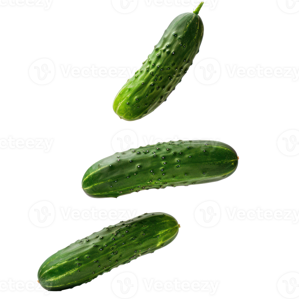 Falling Cucumber isolate on transparency background png
